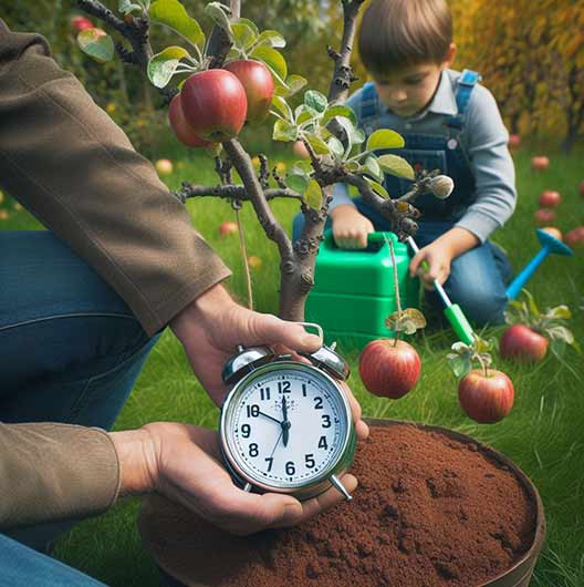 زمان دادن کود اهن به درخت سیب